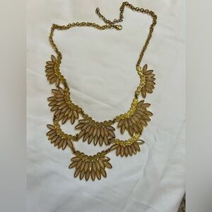 Elegant Gold and pink nuede Statement Necklace
